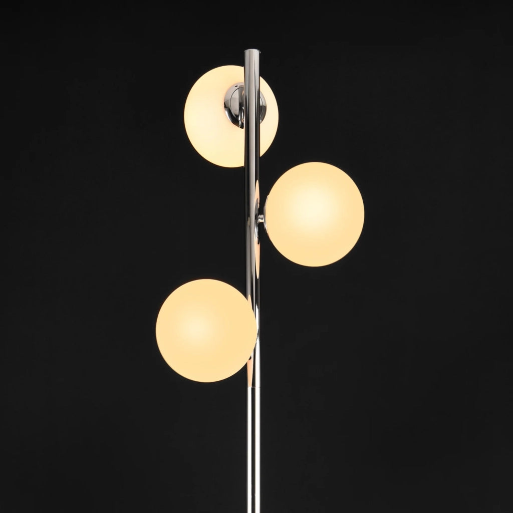 Lampada da terra lampada da terra metallo e vetro 3 x E14 154 cm cromo e bianco 03_0002438