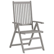 Sedie Reclinabili da Giardino 8 pz Grigie in Massello di Acacia 3075140