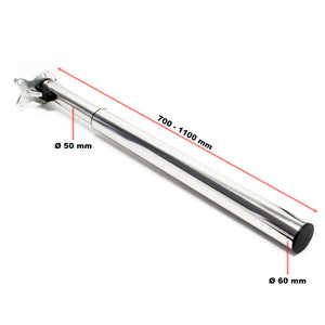 Set 4 gambe per tavolo regolabili in altezza 70-110 cm nichel Piedi per mobili