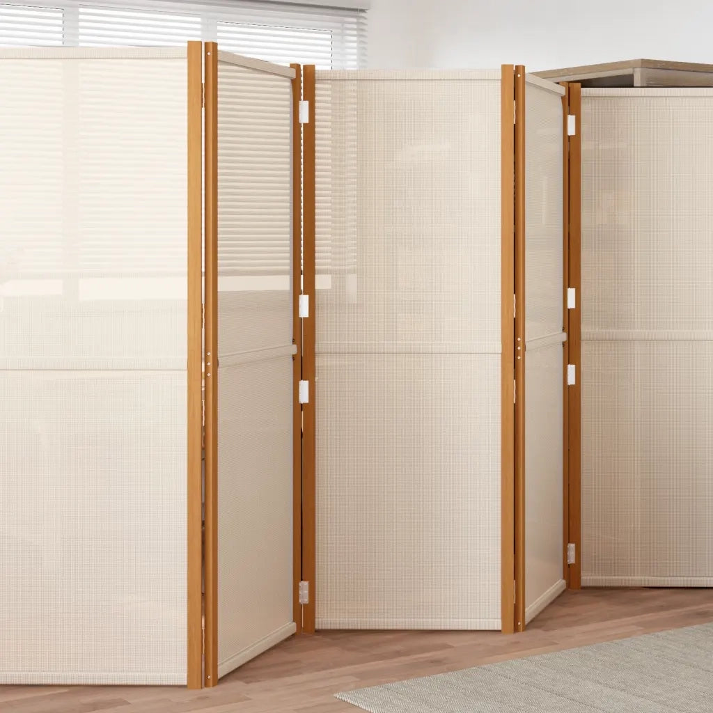 Divisorio Ambienti | Divider per stanze | Paravento a 5 Pannelli Bianco Crema 350x180 cm
