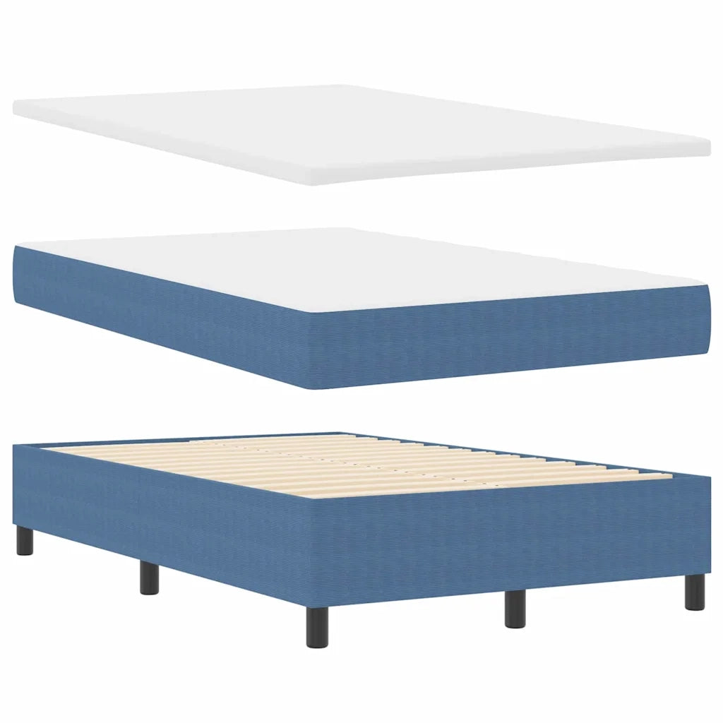 Letto a molle Blu e Bianco 120 x 200 cm Tessuto in Cords 3337460