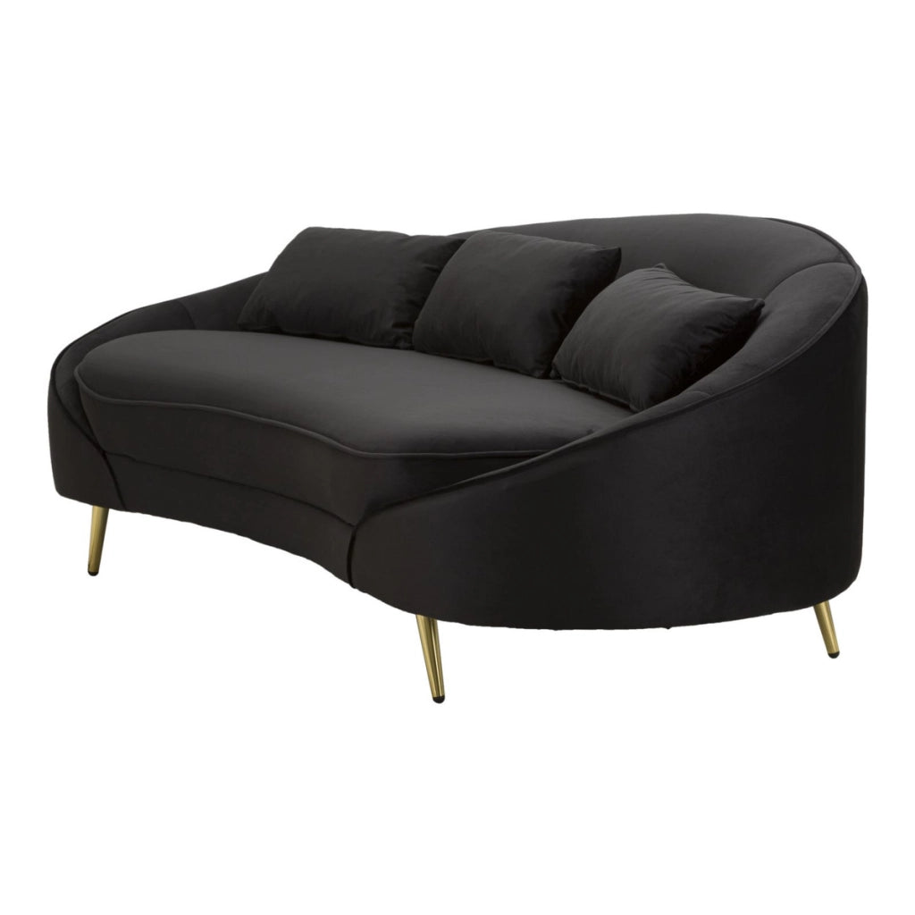 Divano VKH43, Nero, Legno, 185x84x68 cm