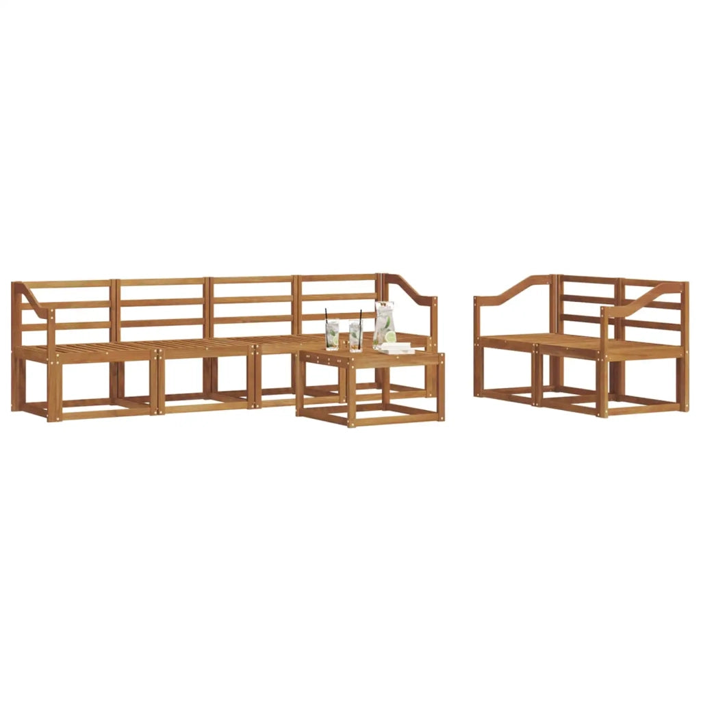 Set di divani da esterno 7 pcs Naturale