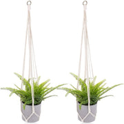 Mandolino a due elementi da appendere per interni, set di cesti macramé a fiori, cesti da appendere in cotone, hanger per piante boho, decorazione per la camera, appendi piante estetico per soffitti, balconi, terrazze, finestre e giardini