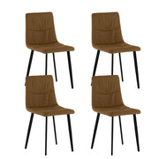 Set 4 Sedie Ariel 46x55x87,5 cm in Tessuto Easy-Clean Marrone