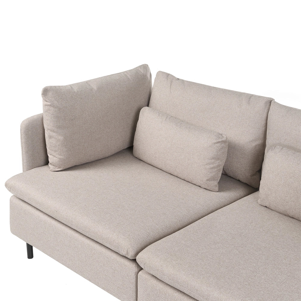 Divano modulare lato sinistro 4 posti in Velluto a coste beige design moderno soggiorno