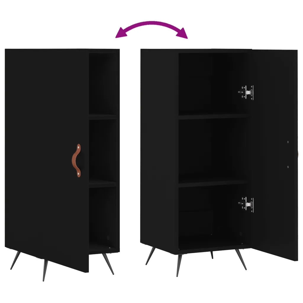 Credenza Nero 34,5x34x90 cm in Legno Multistrato