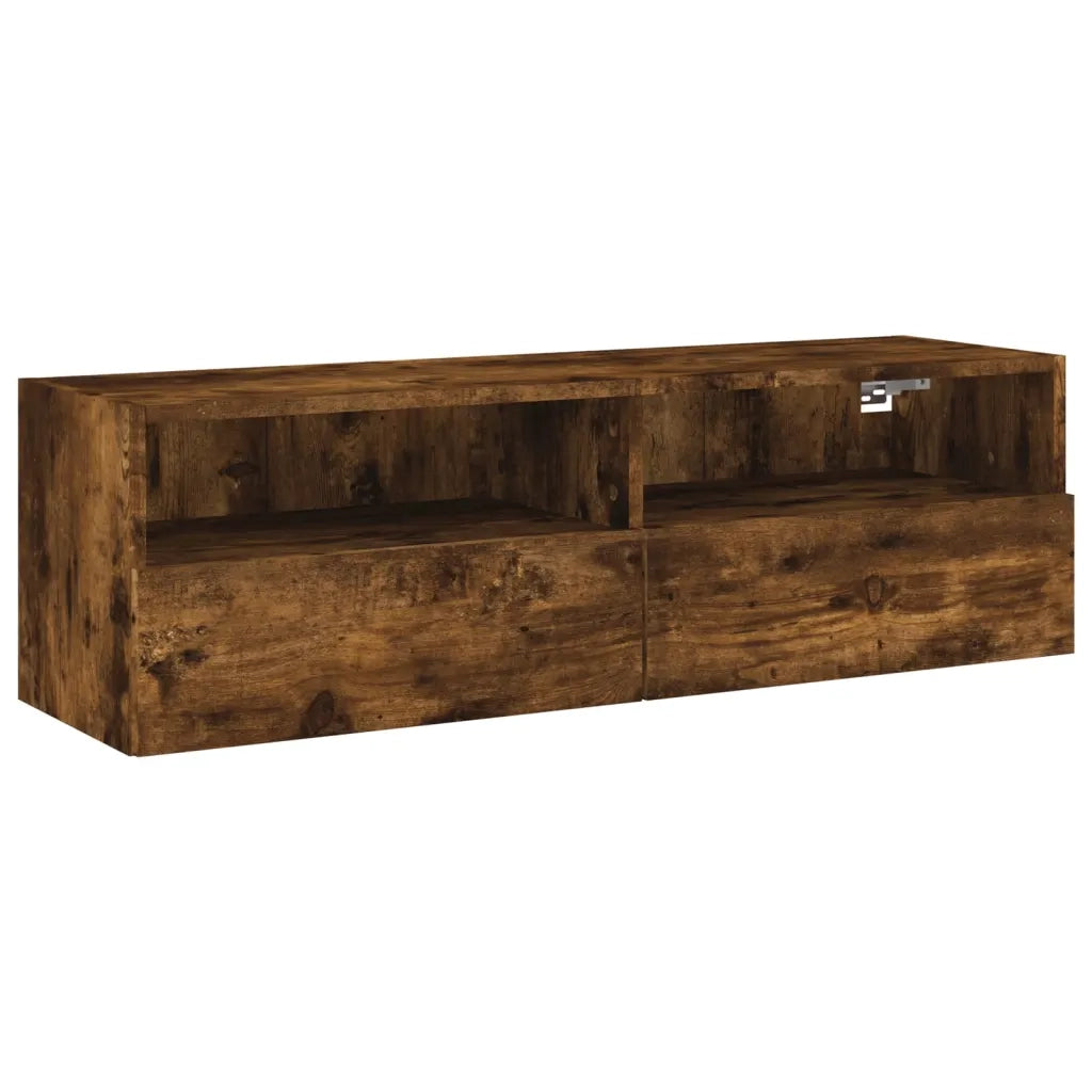 Mobile TV a Parete Rovere Fumo 100x30x30 cm Legno Multistrato 836890