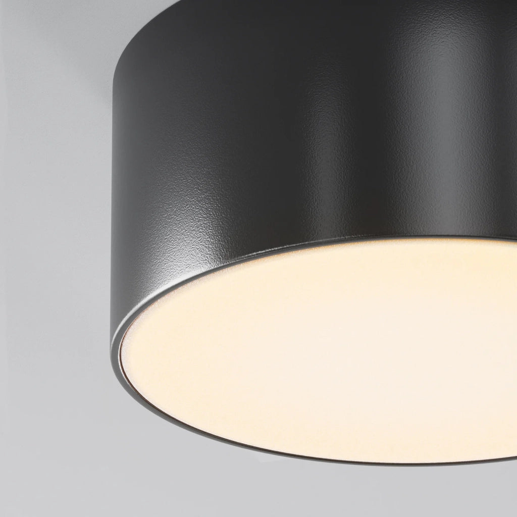 Maytoni Plafoniera Moderna Zon IP 1 luce LED integrato IP65 nero alluminio diffusore plastica