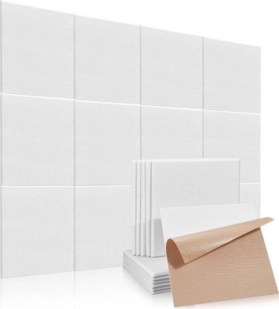Pannelli acustici quadrati, autofibonacci, 12 pezzi, isolamento acustico con alta densità, per pareti, soffitti, legno e porte, pannello acustico, piastre di isolamento acustico, pannello acustico, 30 x 30 x 0,9 cm, blu