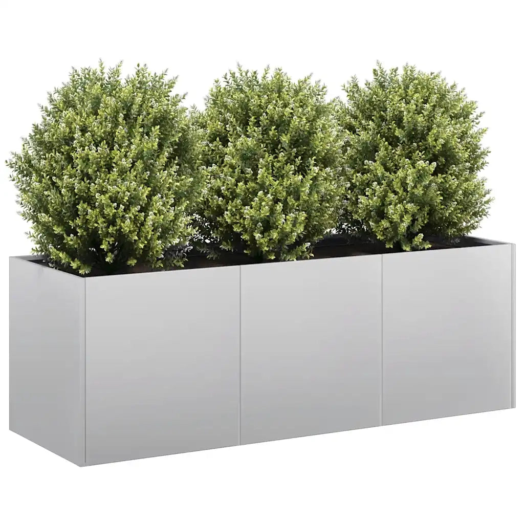 Fioriera-Vaso-Contenitore per Piante 120x40x40 cm in Acciaio Zincato