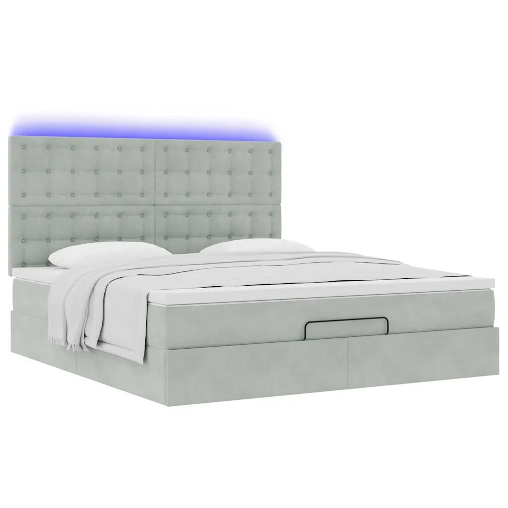 vidaXL Struttura Letto Pouf con Materassi 180x200 cm Velluto