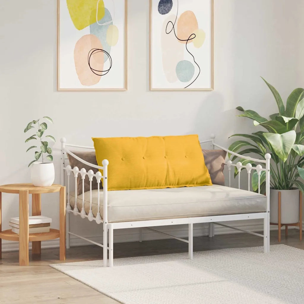 Cuscino per Schiena Giallo Chiaro 100 x 50 cm Tessuto in Cords 42014785