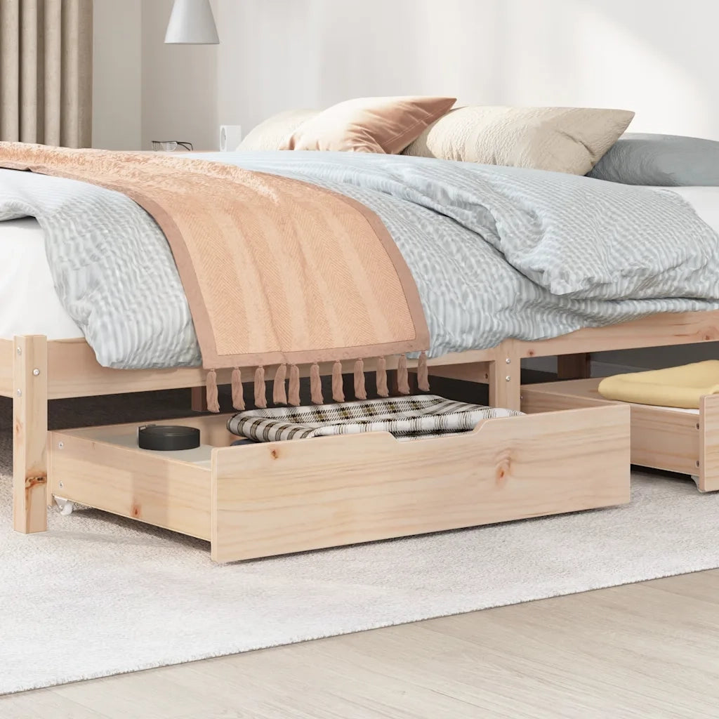 Cassettoni da Letto con Ruote 2 pz 80x55x17 cm in Legno di Pino 850929