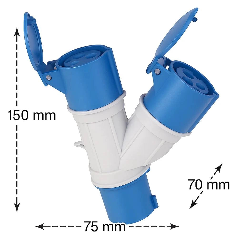 Ecova 20561 moltiplicatore industriale con spina cee 16a e doppia presa 2p+t