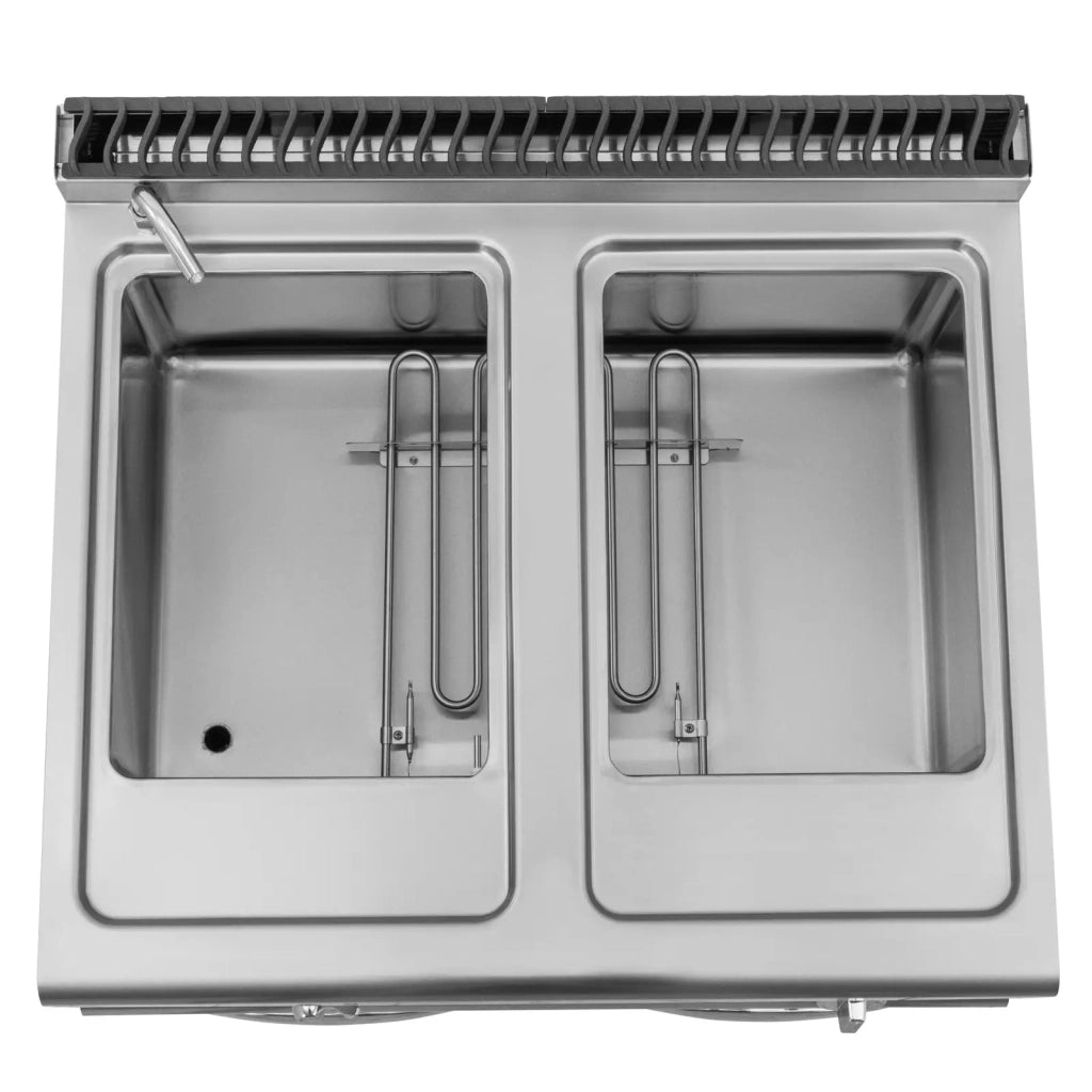 Bagnomaria 6000W 2 x GN 1/2 2 x GN 1/3 rubinetto mobiletto base (80 x 73 cm) acciaio inox 14_0008296