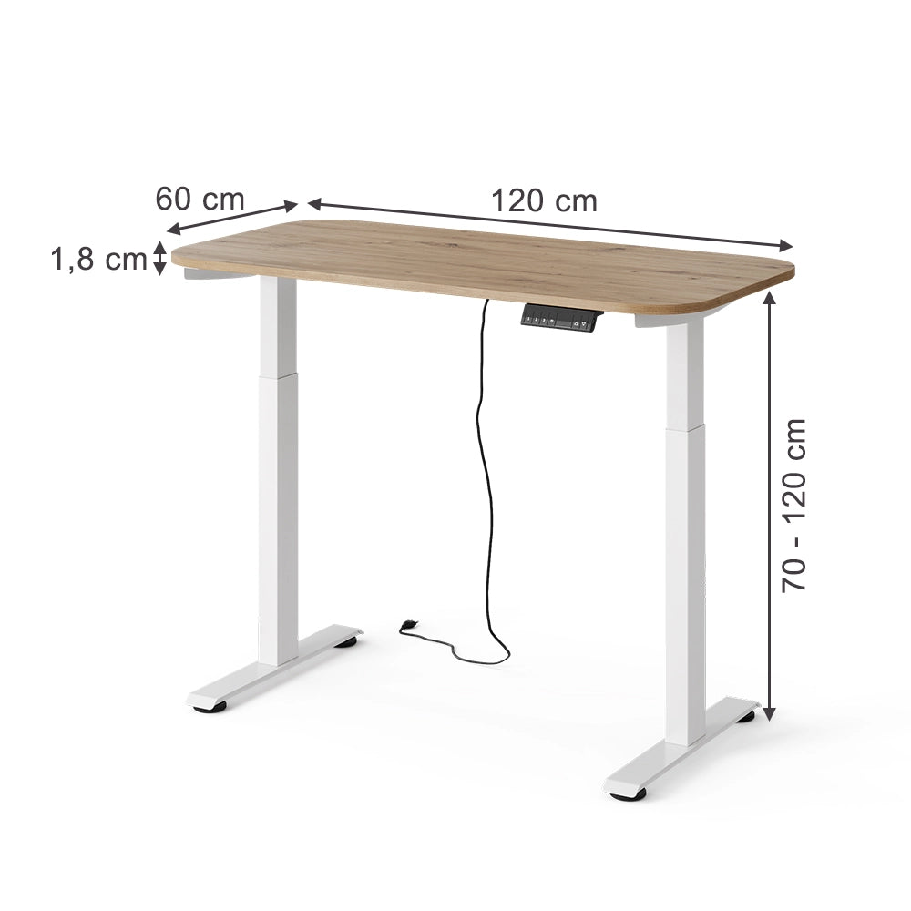 Vicco Scrivania Bianco/Artisan 120 x 60 cm 2 motori