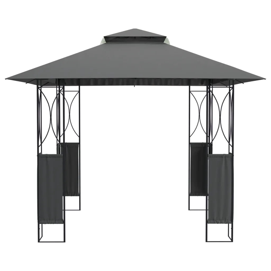 Gazebo | Pergolato con Tetto Antracite 300x300x270 cm Acciaio