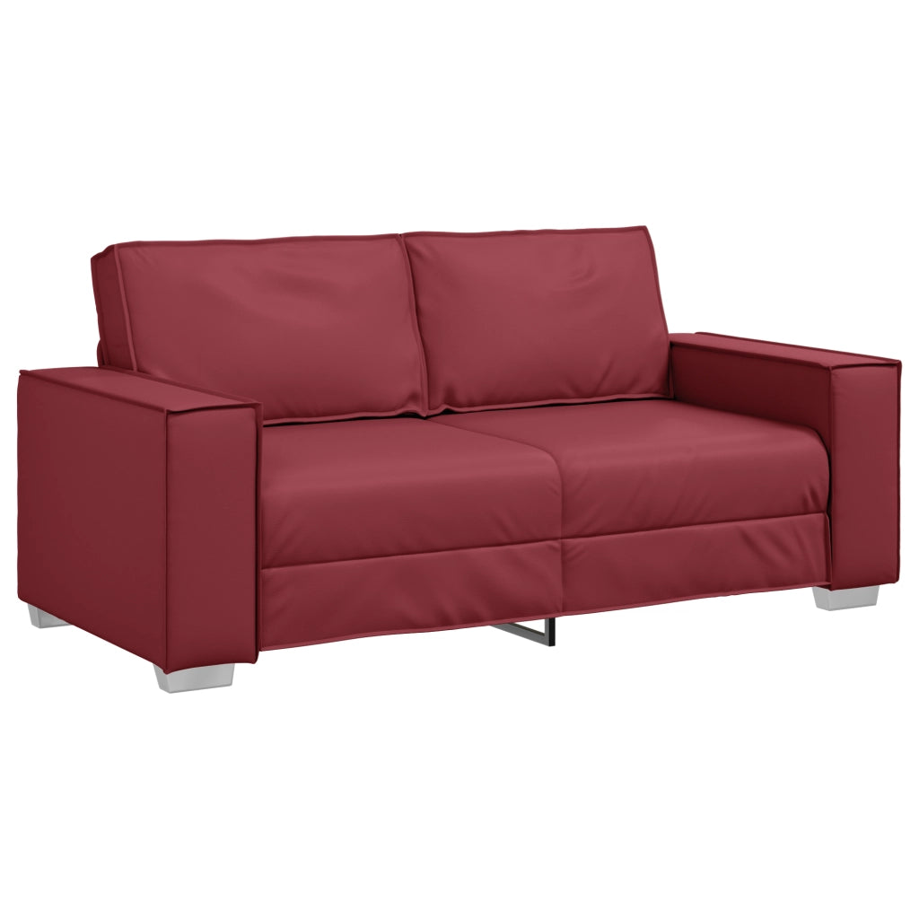 Divano Loveseat  Rosso Vino 140 cm in Pelle Sintetica