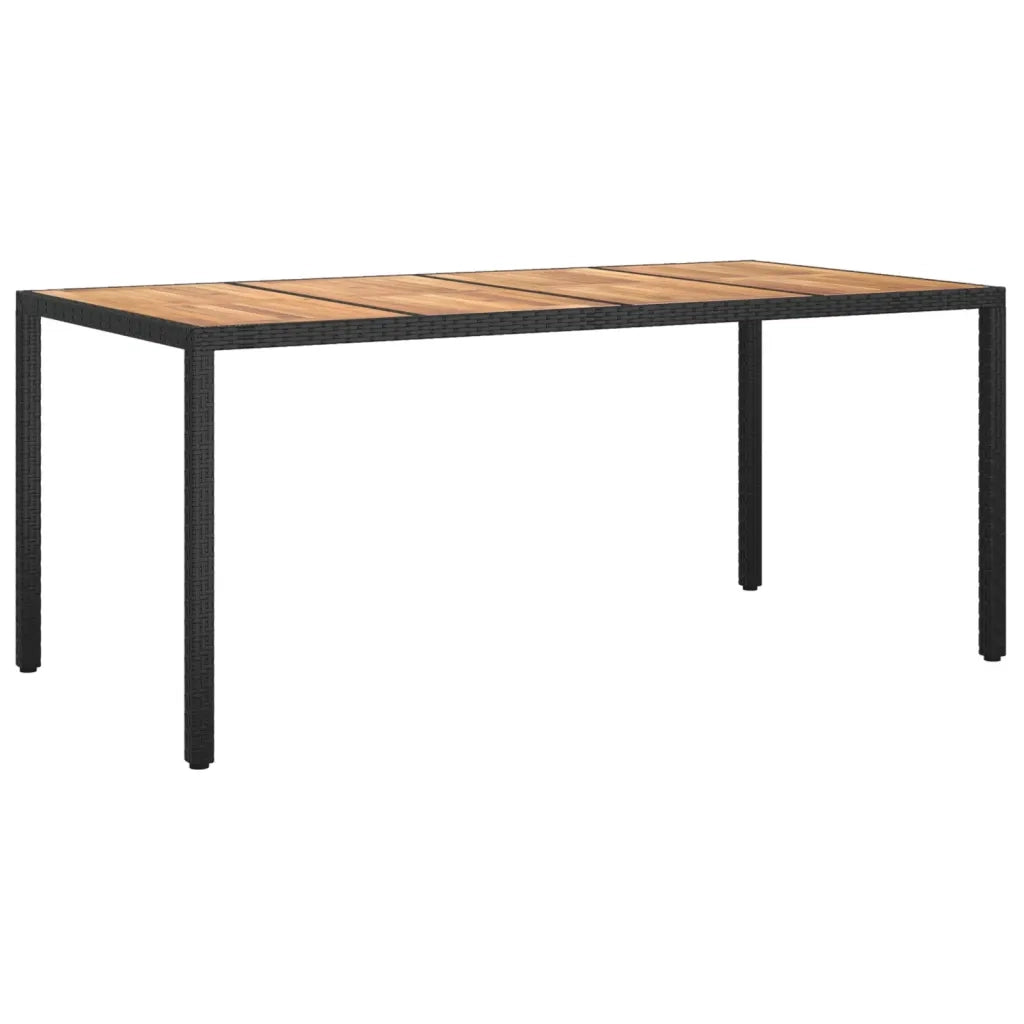 Set da Pranzo da Giardino 9 pz con Cuscini Nero in Polyrattan 3187401