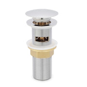 Piletta di scarico click-clack universale per lavabo con troppo pieno in ottone cromato corpo 120 mm | Noana