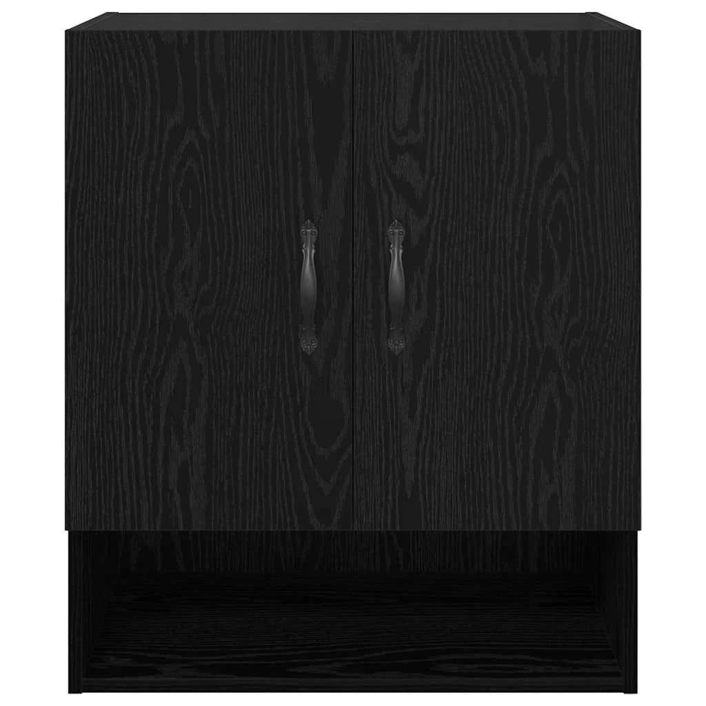 Elegante pensile rettangolare pratico per piccoli spazi 60 x 31 x 70 cm realizzato in legno composito di rovere nero 02_0052487