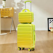 Set valigie rigide 20" e 14" con lucchetto a combinazione e beauty case verde