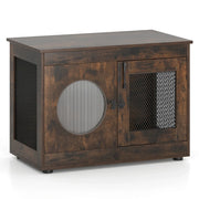 Mobile multiuso per cani 82 x 47 x 60 cm comfort ottimale porta con serratura stile rustico metallo marrone 20_0012779