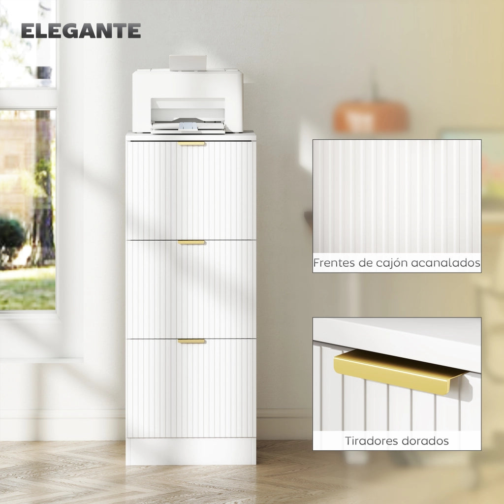 Scrivania con 3 cassetti ¨C Minimal ¨C Bianco 40x40x101 cm