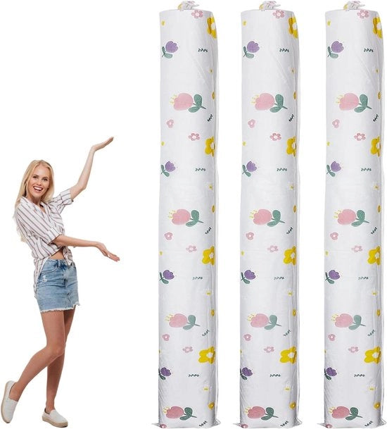Set di 3 sacchi di stoffa riutilizzabili per tappeti giganti con disegno di fiori, adatti per interni ed esterni.