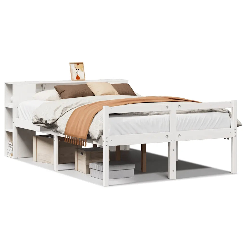 Letto Libreria senza Materasso Bianco 120x190 cm Legno di Pino 3321962