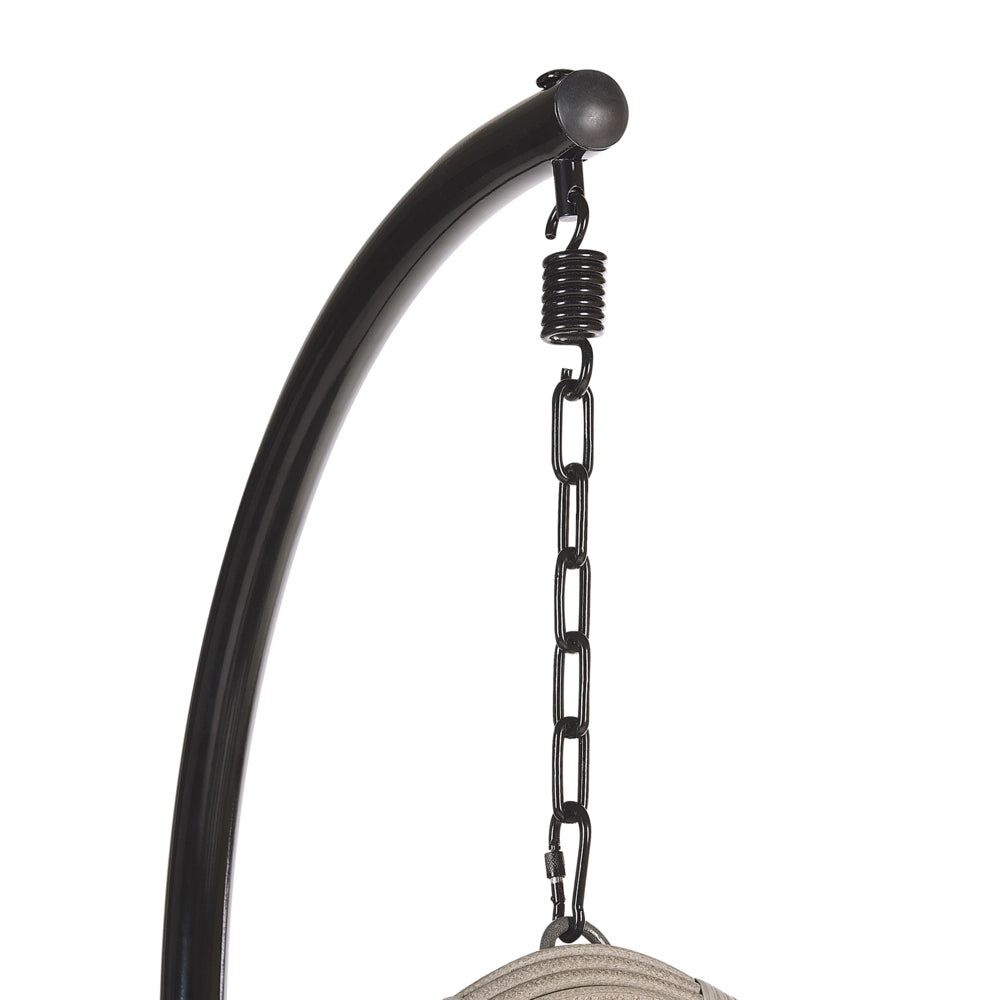 Sedia sospesa poltrona pensile in rattan Nero con struttura in metallo per interni ed esterni a forma di uovo moderna Boho