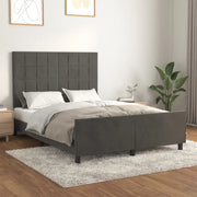 Giroletto senza Materasso Grigio Scuro 140x200 cm Velluto