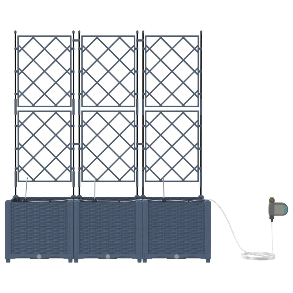 Vaso da giardino 3 pcs Grigio 120 x 40 x 142 cm Plastica 42002876