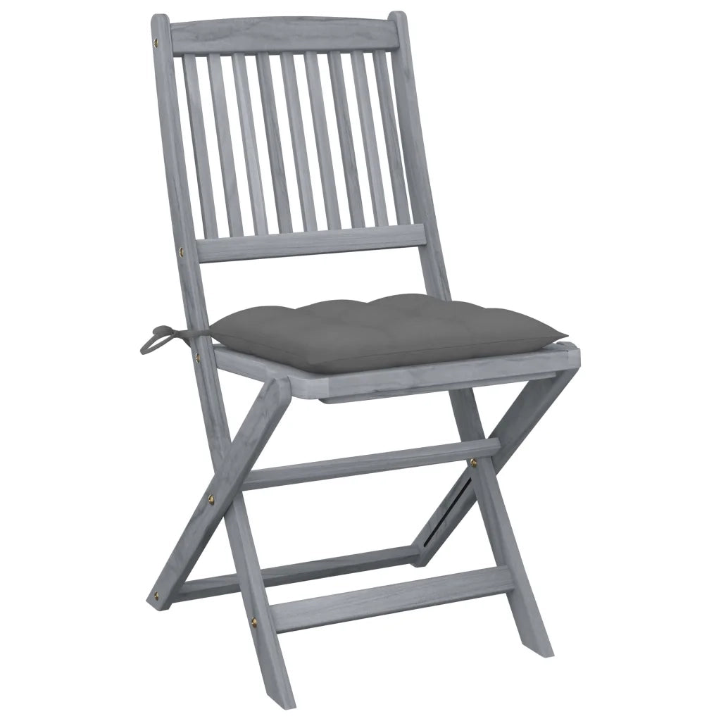 Sedie da Giardino Pieghevoli 6pz con Cuscini in Massello Acacia 3065450