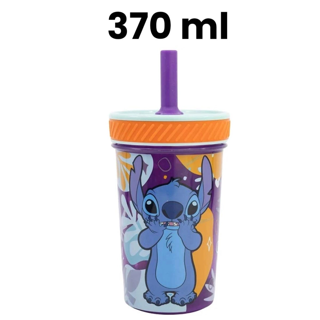 Bicchiere 370 ml Stitch per Bambini Dropsafe con Cannuccia Collezione Aloha Multicolore Disney
