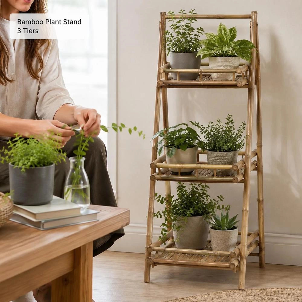 Bamboo Plant Stand With 3 Shelves