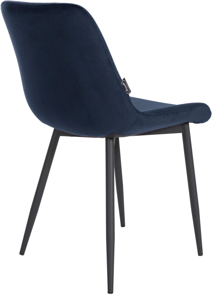 Sedia da pranzo Victoria Velvet Cover blu