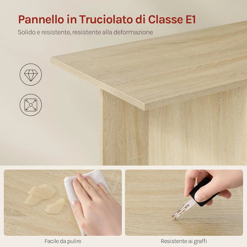Scrivania Angolare a Forma di L con Libreria, 120x100x75 cm, Scrivania Ufficio per Computer, Tavolo da Lavoro, Studio and Soggiorno, Rovere Chiaro
