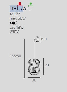 APPLIQUE REGOLABILE BIANCO 1 LUCE VETRO FUME 1181BI-A-FU