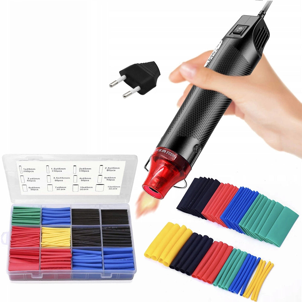Mini Pistola Termica Hot-air 300W Set con 850 Tubetti Termorestringenti – Precisione e Versatilità | Potenza 300W