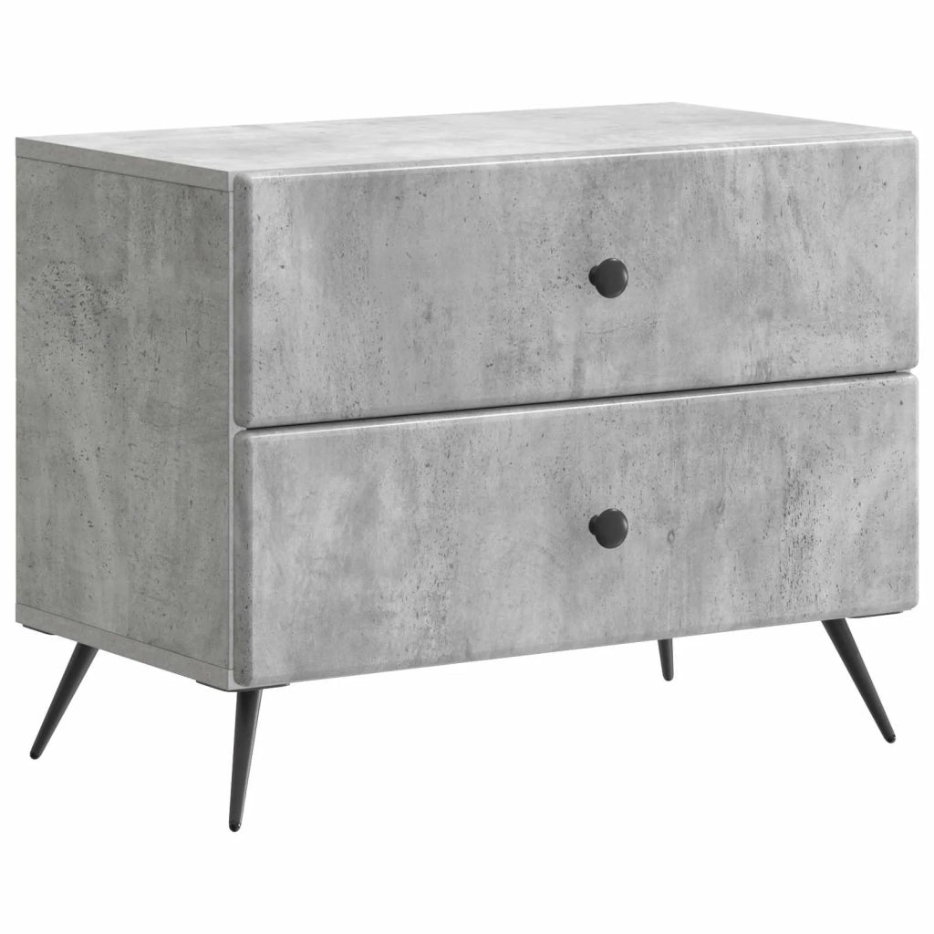 Armadio da Notte Grigio Cemento 62 x 34,5 x 47,5 cm 895468