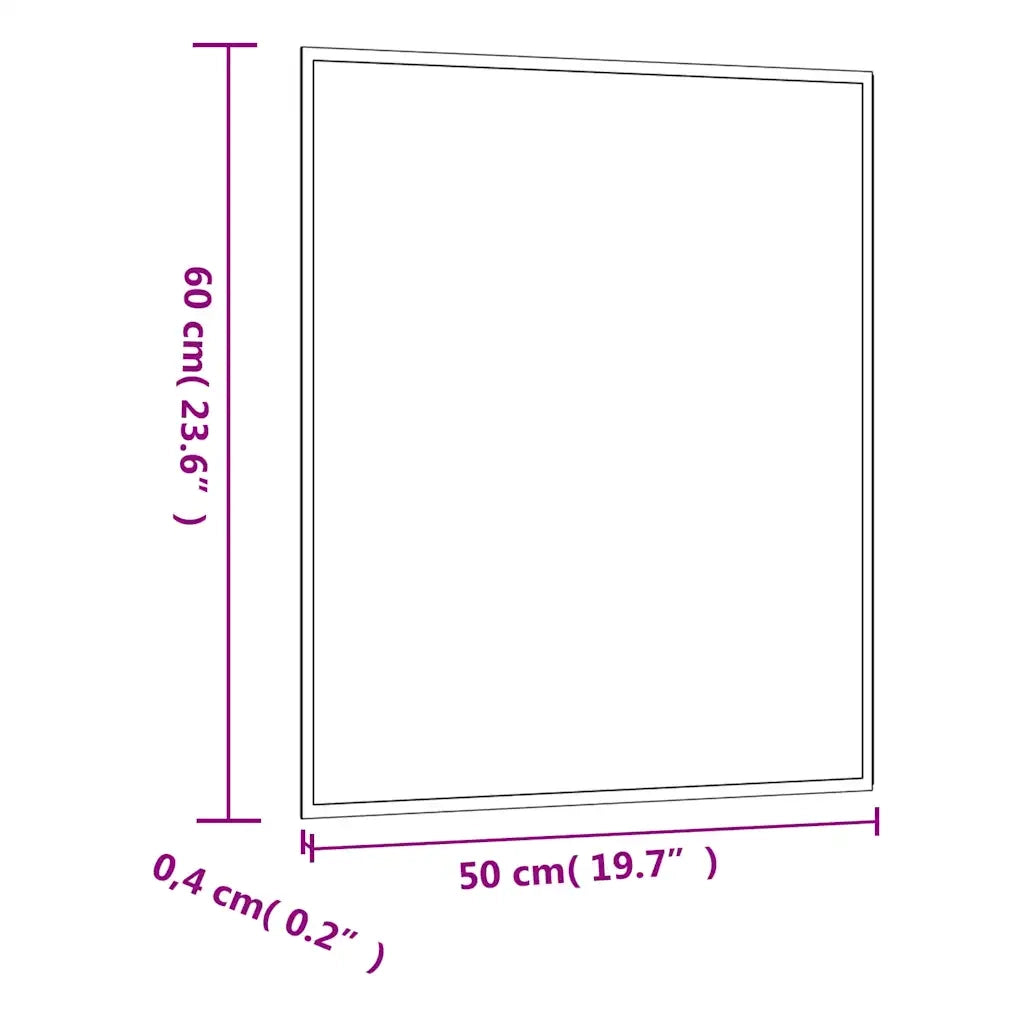 vidaXL Specchio da Parete 50x60 cm Vetro Rettangolare