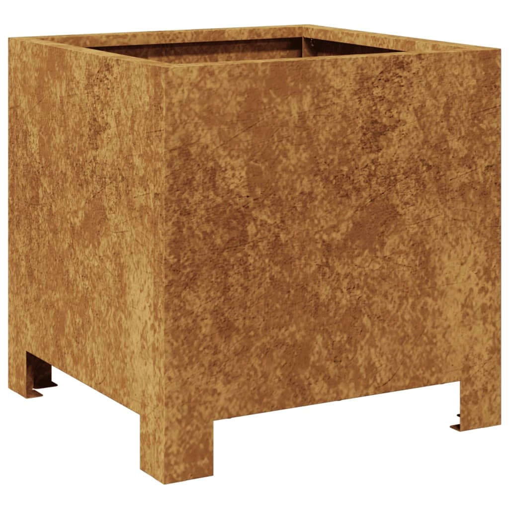 Fioriera rialzata per piante fiori giardino terrazze set da 2 30 x 30 x 30 cm acciaio corten marrone 02_0038918