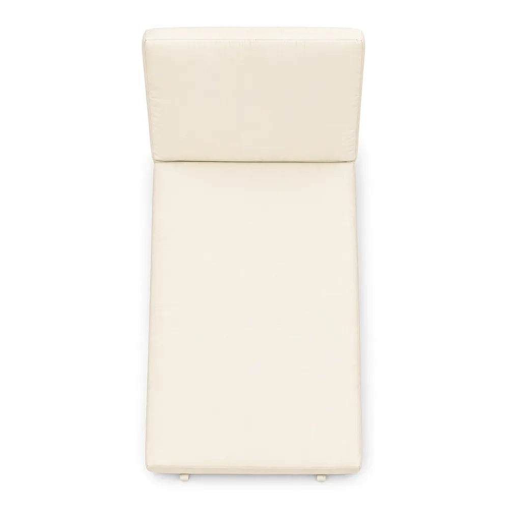 Cuscino per lettino da esterno 192x61 cm con schienale reclinabile e velcro in poliestere – Avorio