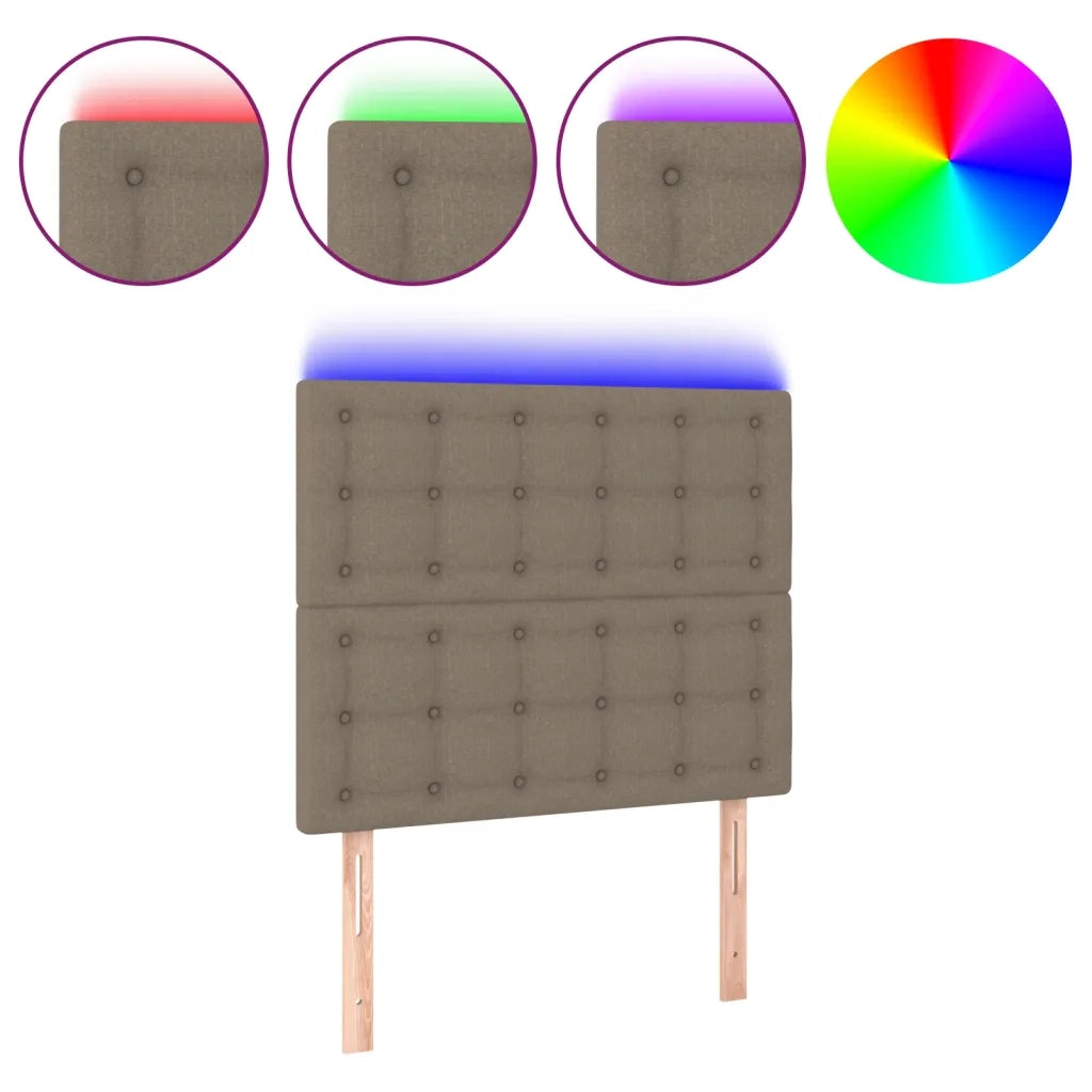 Testiera a LED-Testata con LED Tortora 100x5x118/128 cm in Tessuto 844469