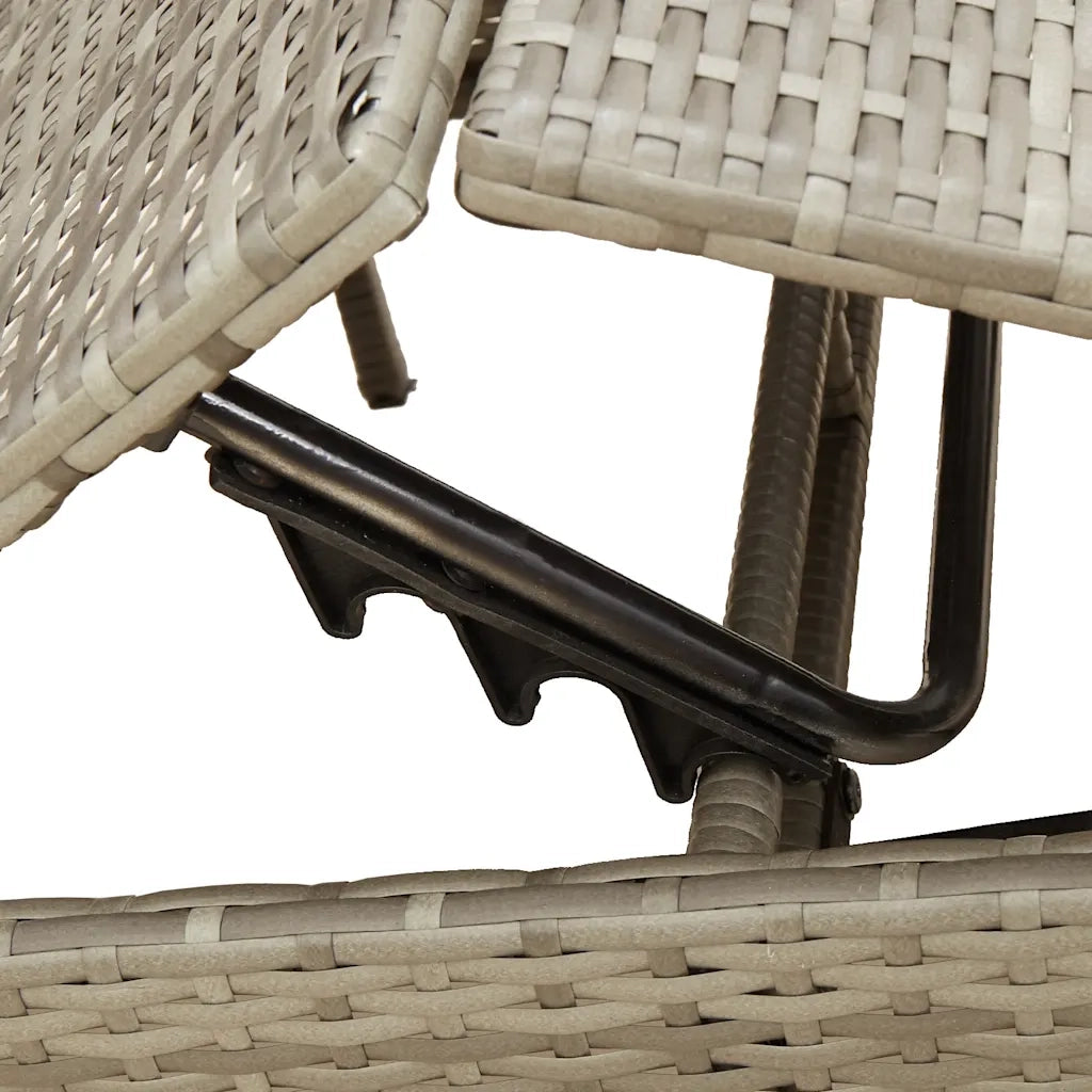 Lettini Prendisole 2 pz con Tavolino Grigio in Polyrattan 4002716