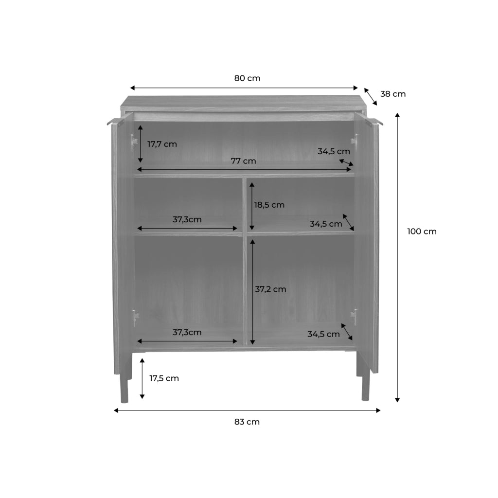 Credenza vintage effetto legno di noce, 83cm, noce