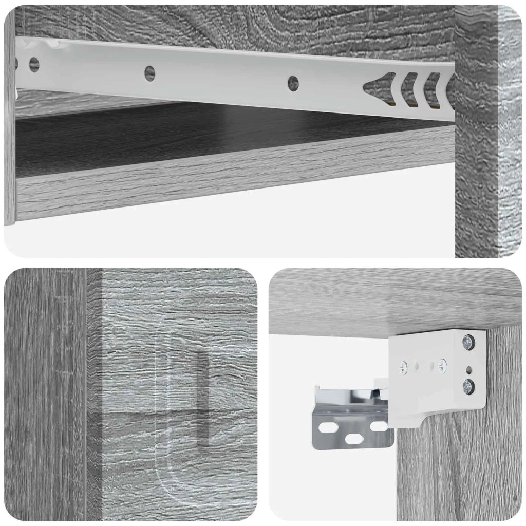 Tavolino da Parete Laterale Grigio Sonoma 59 x 34,5 x 17 cm 899341