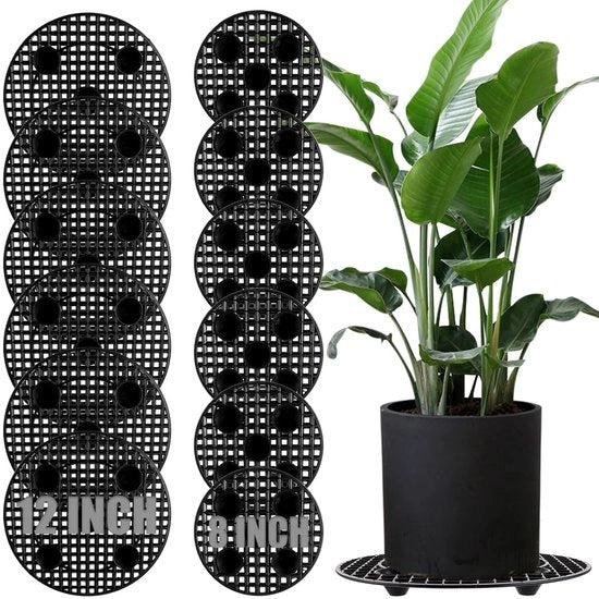 Set di vasi per fiori con griglia di drenaggio - set da 6 - plastica